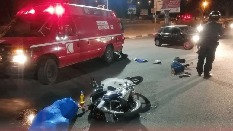 آسفي: حادثة سير خطيرة بين دراجة نارية وسيارة خفيفة